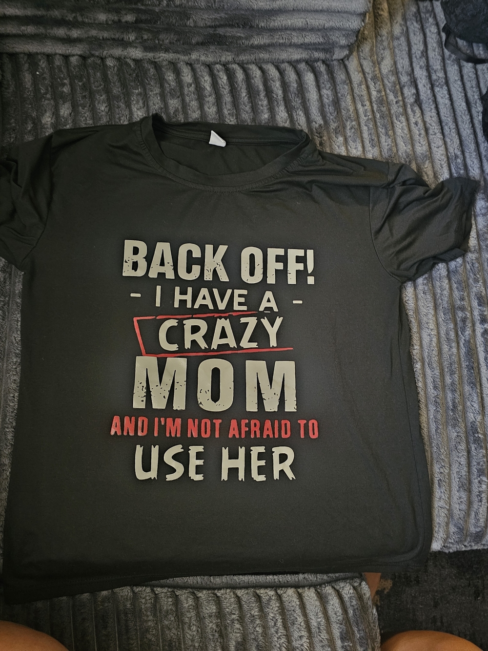 Kids Black Graphic Tee - "Back Off! I Have a Crazy Mom"